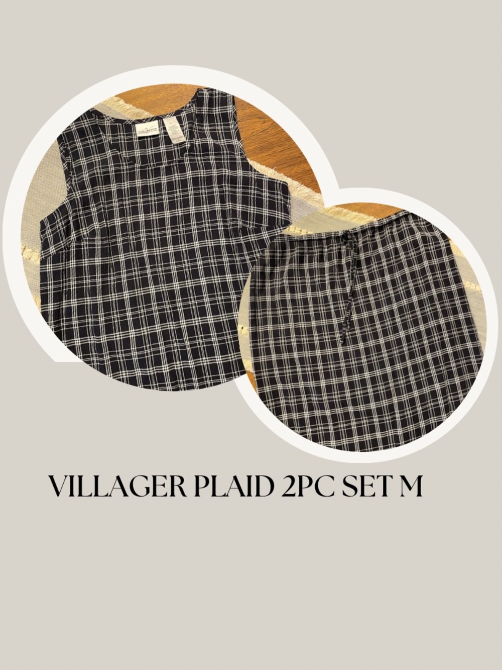 VILLAGER PLAID 2PC SET M